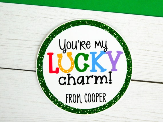 You're My Lucky Charm Treat Tags, St Patricks Day Gift, Shamrock Rainbow Tag, Kids St Patricks Day, St Patricks Favor Tags