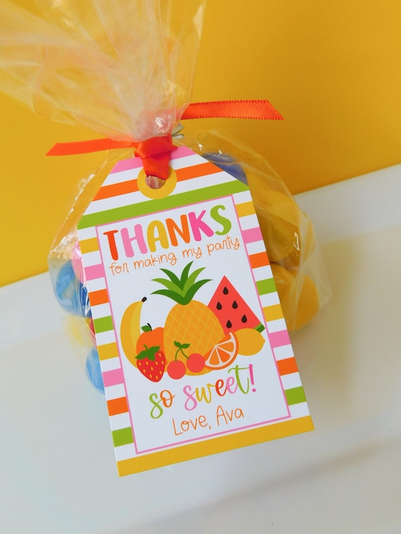 Tutti Fruitti Favor Tags, Fruit Thank You Tags, Twotti Fruitti Birthday Party