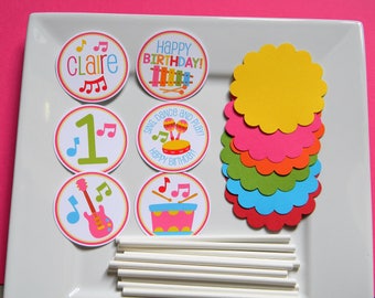 Music DIY Cupcake Topper Kit, Music Cupcakes, DIY Party Decor