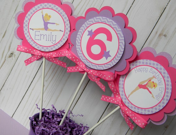 Gymnastics Centerpiece Sticks Gymnastics Party Decorations Etsy