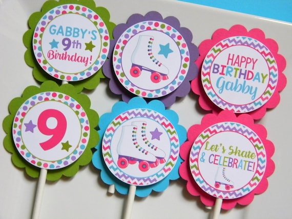 Roller Skating Cupcake Toppers, Roller Skate Cupcakes, Skating Party Decor