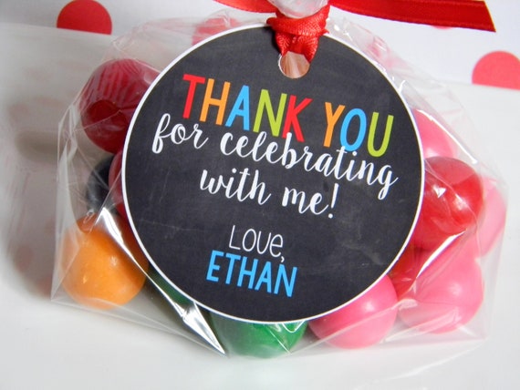 Chalkboard Favor Tags, Chalkboard Thank You Tags, Birthday Party Tags