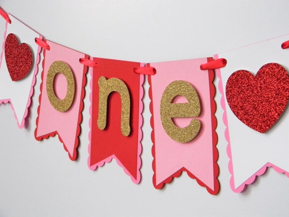 Valentine High Chair Banner, Heart Party Decor, Highchair Garland, Little Sweetheart First Birthday