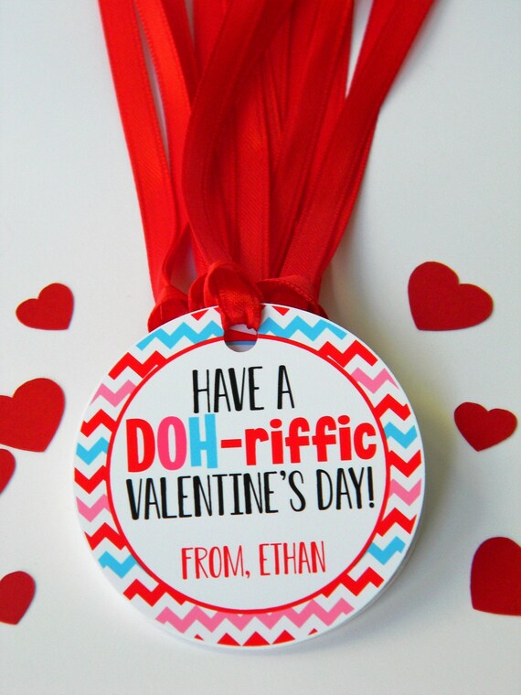 Doh-riffic Valentines Day Treat Tags, Classroom Valentines, Valentines for Kids, Valentines Day Cards, Non-Candy Valentines