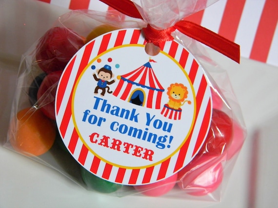 Carnival Favor Tags, Carnival Thank You Tags, Carnival Birthday Party