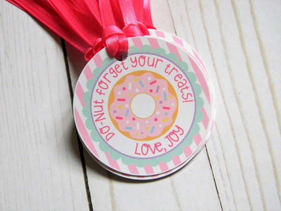 Donut Favor Tags, Donut Thank You Tags, Donut 1st Birthday