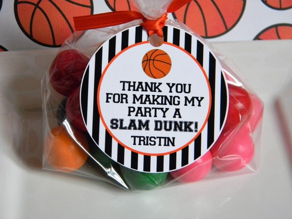 Basketball Favor Tags, Basketball Thank You Tags, Basketball Birthday Party