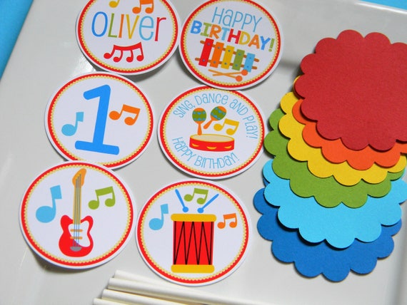 Music DIY Cupcake Topper Kit, Music Cupcakes, DIY Party Decor