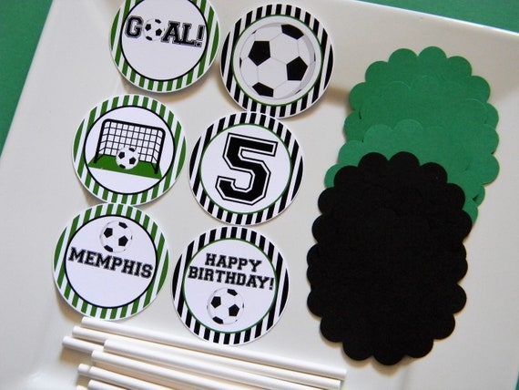 Soccer DIY Cupcake Topper Kit, Soccer Cupcakes, DIY Party Decor