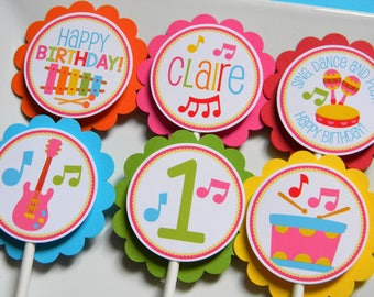 Music Cupcake Toppers, Musical Cupcakes, Music Party Decor