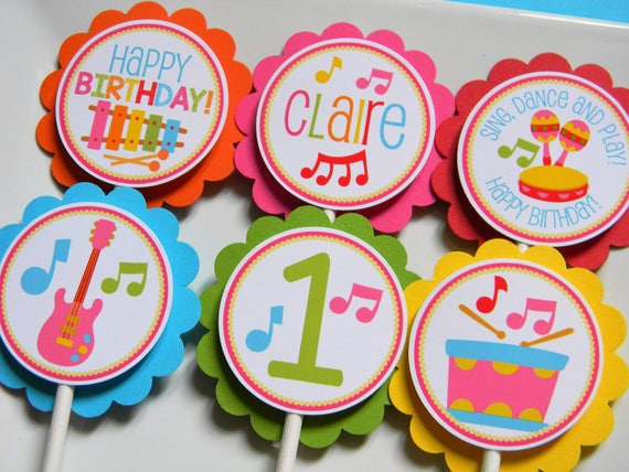 Music Cupcake Toppers, Musical Cupcakes, Music Party Decor
