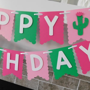Cactus Birthday Banner, Pink Cactus Party Decorations - Etsy