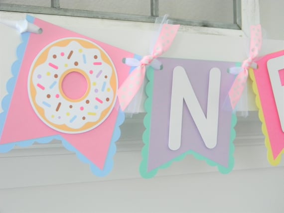 Donut High Chair Banner, Donut Party Decor, Highchair Garland, Donut First Birthday