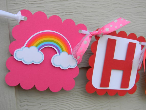 Rainbow Banner, Custom Birthday Banner, Rainbow Party Decorations