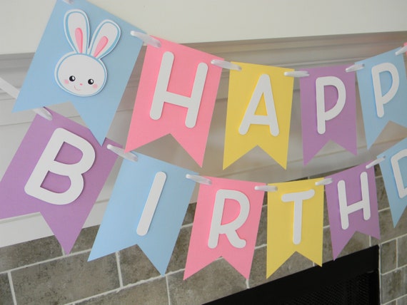 Bunny Banner, Easter Birthday, Bunny Party Decor, Bunny Garland