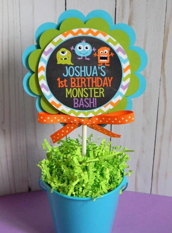 Monster Bash Cake Topper, Custom Cake Topper, Monster Birthday Cake