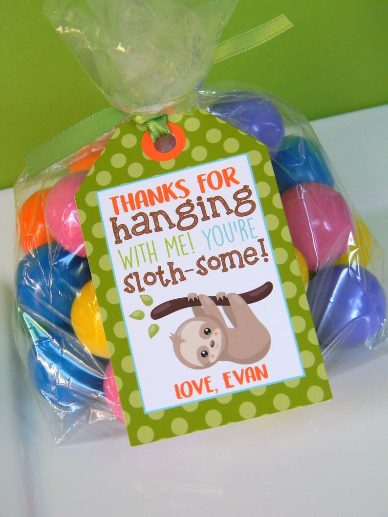 Sloth Birthday Party Sloth Thank You Tags Sloth Favor Tags