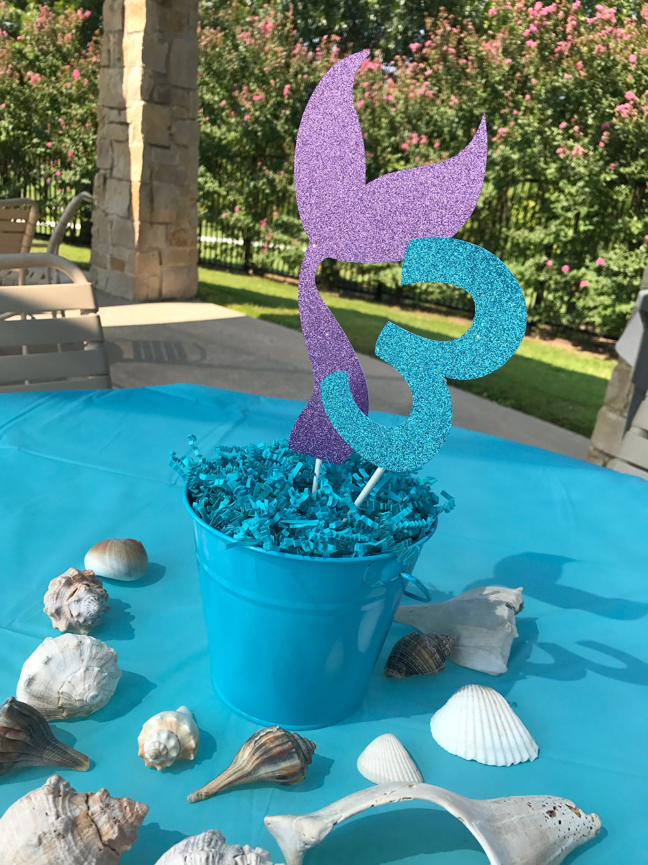 Unique 14" Mermaid Centerpiece Decoration – Multicolor Honeycomb Table Decor For Under-the-Sea Parties - View #9