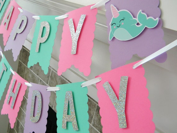 Narwhal Banner, Under the Sea Party, Narwhal Garland