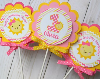 Sunshine Centerpieces, Sunshine Centerpiece Sticks, Sun Party Decor, Custom Centerpieces