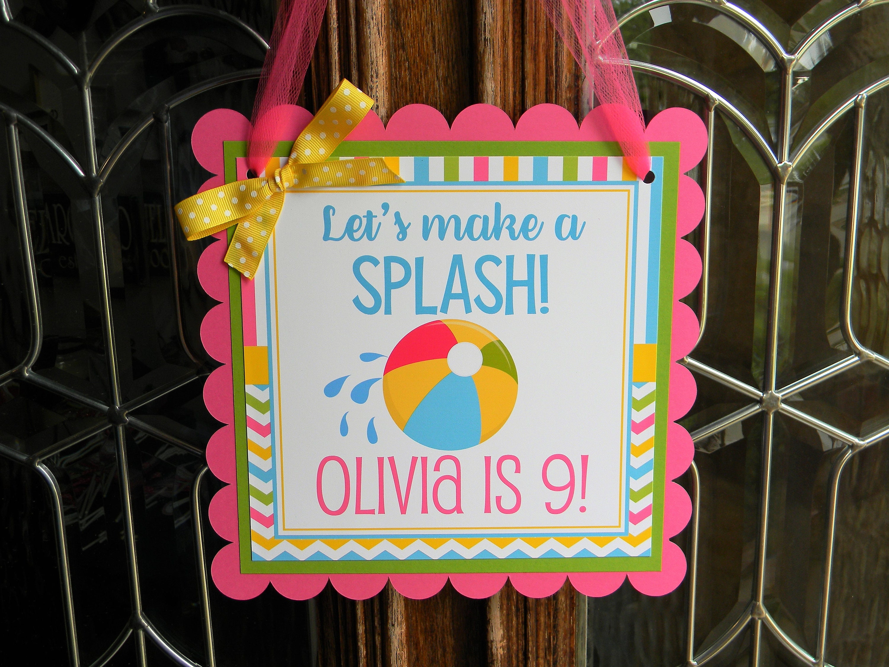 Beach Ball Door Sign Beach Ball Birthday Party Beach Ball Etsy