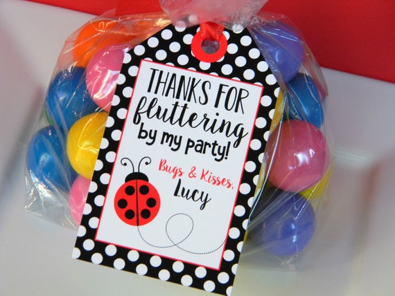 Ladybug Favor Tags, Ladybug Thank You Tags, Ladybug 1st Birthday