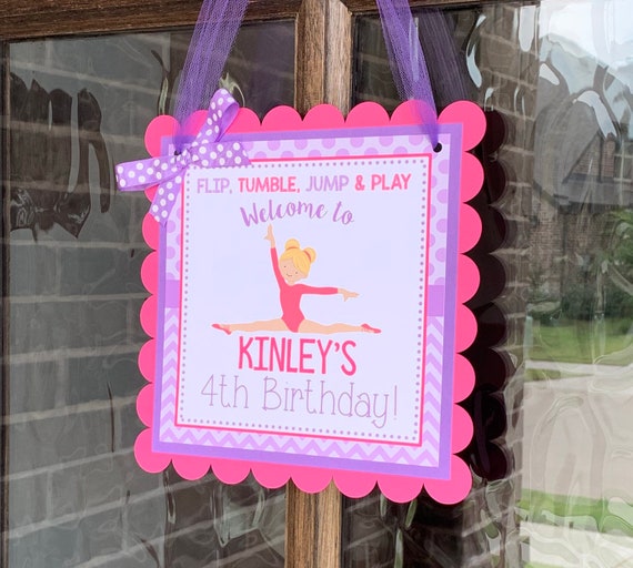 Gymnastics Door Sign Gymnastics Party Decorations Gymnastics Etsy