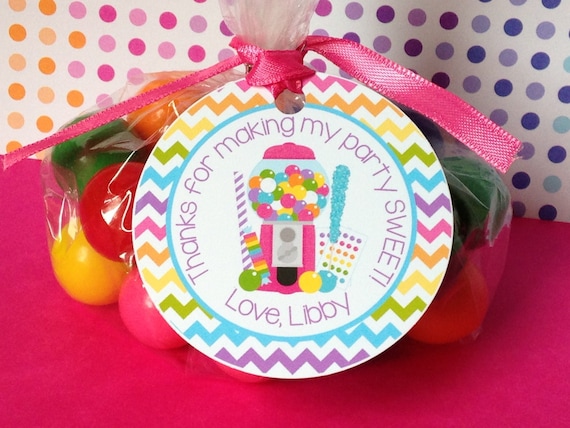 Candy Shop Favor Tags, Candy Thank You Tags, Candy 1st Birthday