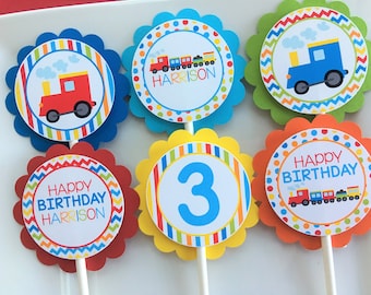 Train Cupcake Toppers, Train Cupcakes, Train Party Decor