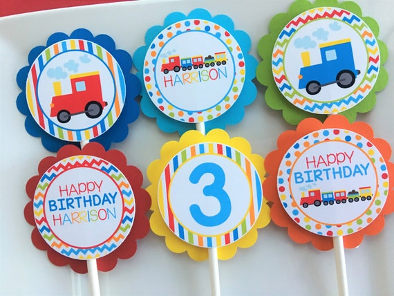 Train Cupcake Toppers, Train Cupcakes, Train Party Decor