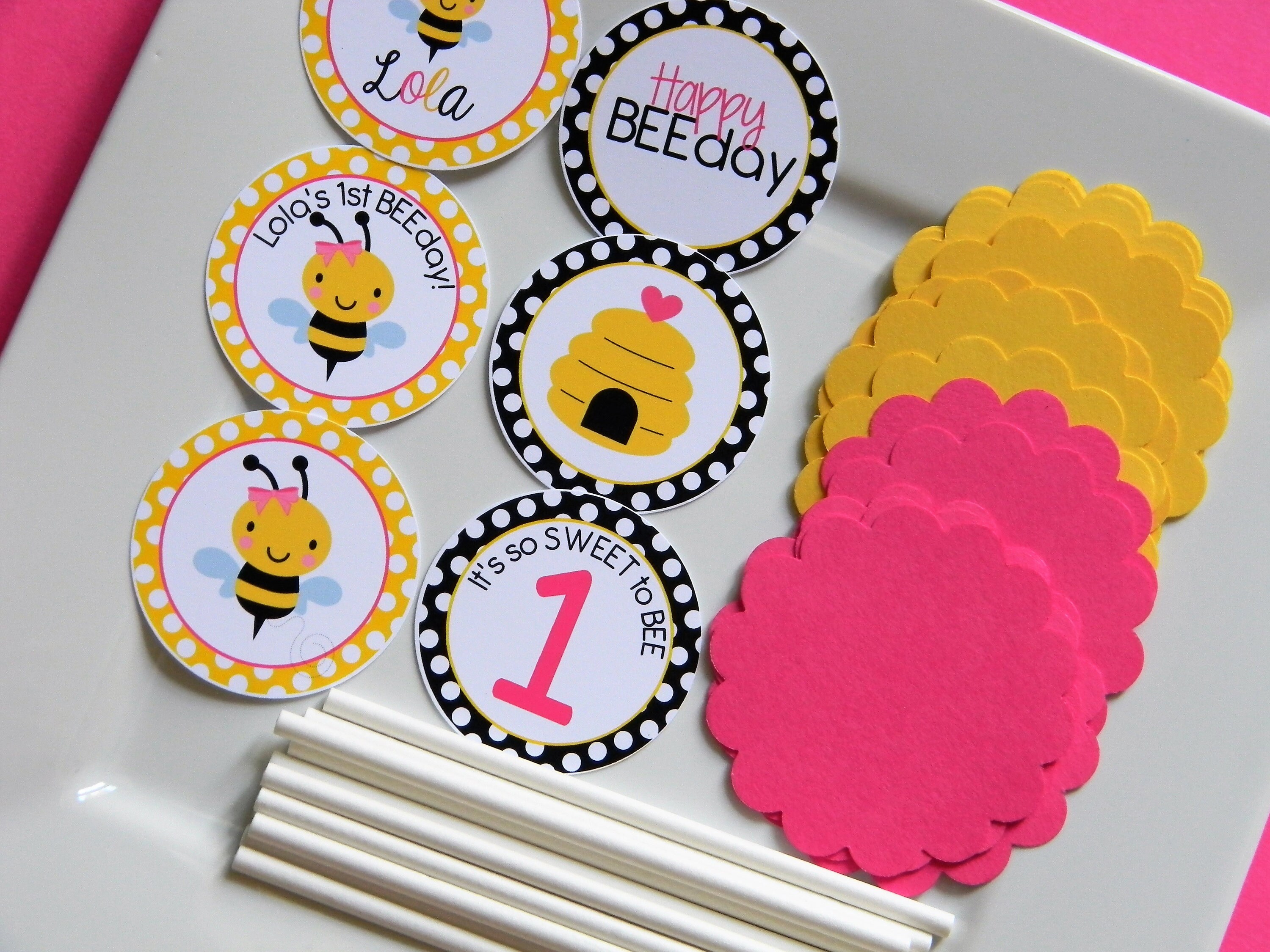 Abeja DIY Cupcake Topper Kit Beeday Cupcakes DIY Party Decor Etsy