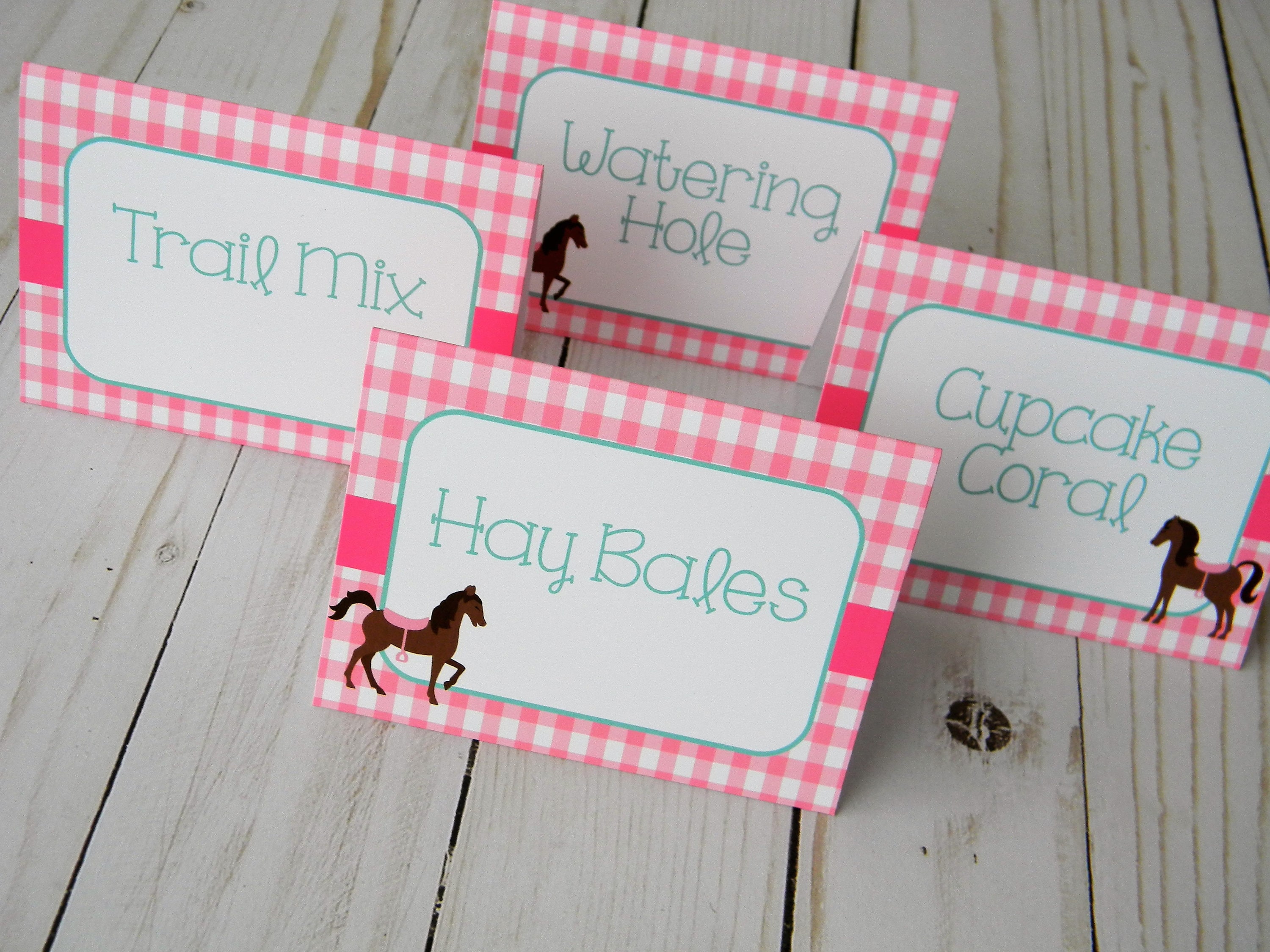 Horse Food Labels Party Decorations Set Of 8 Etsy