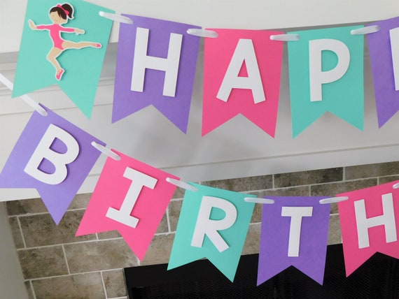 Gymnastics Banner, Gymnastics Birthday, Tumbling Party Decor