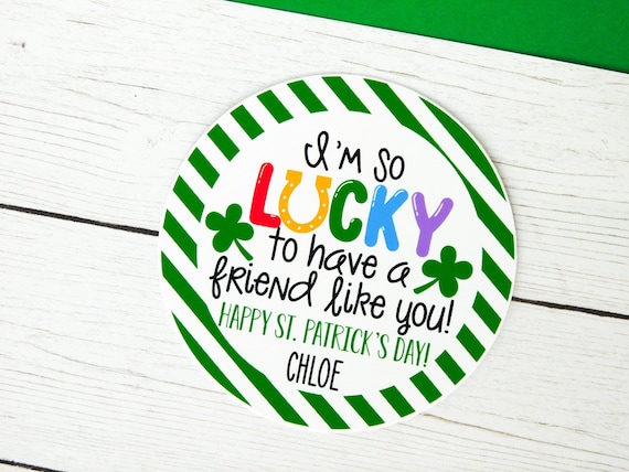 Lucky to Have You Treat Tags, St Patricks Day Gift, Shamrock Tag, Kids St Patricks Day, St Patricks Favor Tags
