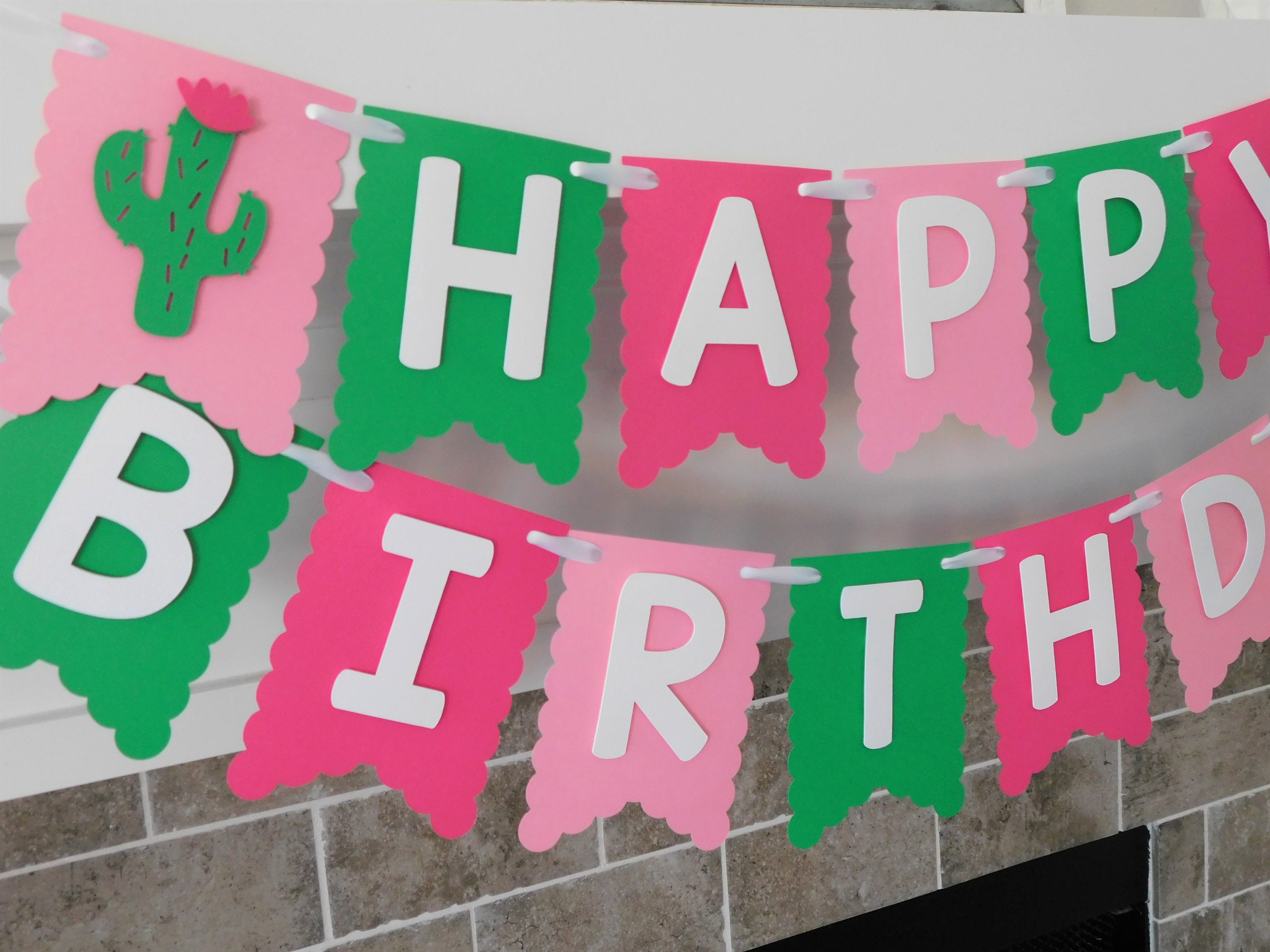 Cactus Banner Happy Birthday Banner Cactus Party Decorations | Etsy