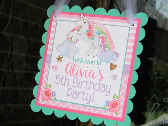 Unicorn Welcome Sign, Unicorn Party Decor, Unicorn Door Sign, Unicorn First Birthday Sign