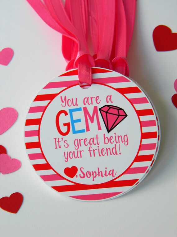 You're a Gem Valentines Day Treat Tags, Classroom Valentines, Valentines for Kids, Valentines Day Cards