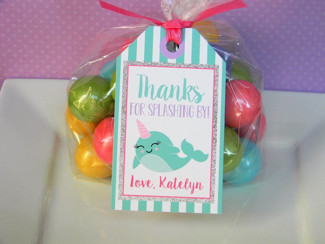 Narwhal Favor Tags Narwhal Thank You Tags Narwhal Birthday | Etsy