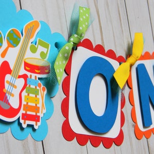 Music First Birthday Highchair Banner: Handmade Party Garland