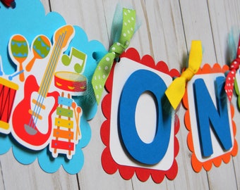 Music High Chair Banner, Music Party Decor, Highchair Garland, Music First Birthday