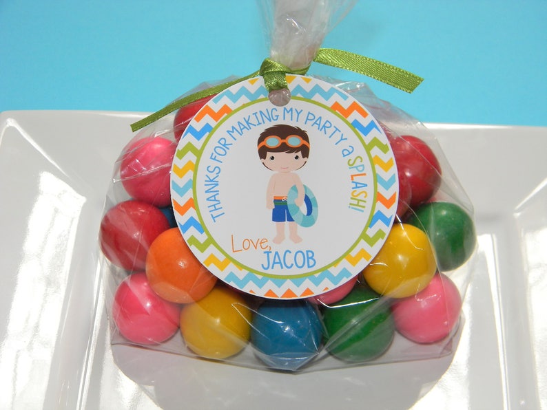 Pool Party Favor Tags Pool Party Thank You Tags Pool Etsy