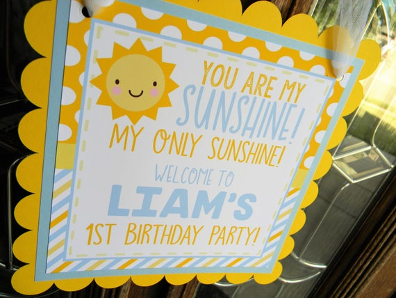 You Are My Sunshine Door Sign Boy Sunshine Party Decorations Etsy
