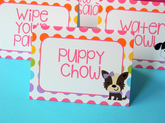 Puppy Dog Food Labels Party Decorations Set Of 8 Etsy