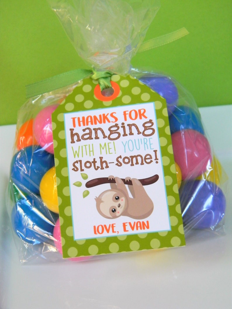 Sloth Birthday Party Sloth Thank You Tags Sloth Favor Tags