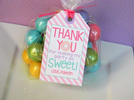 Donut Favor Tags, Donut Thank You Tags, Donut Birthday Party