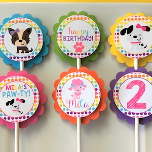 Personalized Puppy Cupcake Toppers: Dog Party Decor