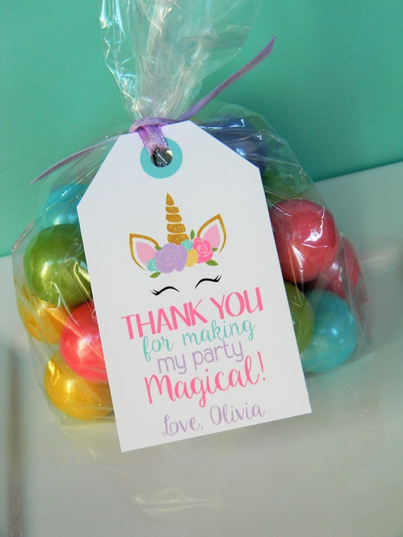 Unicorn Favor Tags, Unicorn Thank You Tags, Unicorn 1st Birthday