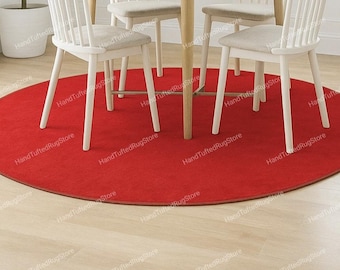 Hand-Tufted Wool Rug Red Carpet Daining Table Decoration Floor Carpet.