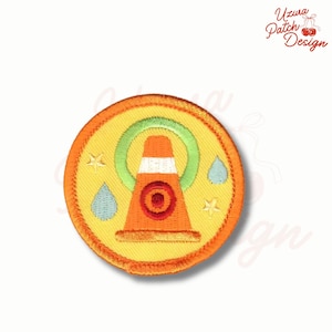 Orange Traffic Cone Embroidered Patch - Military Morale Badge - Iron On, Sew On, Loop and Hook Backing for Tactical Gear