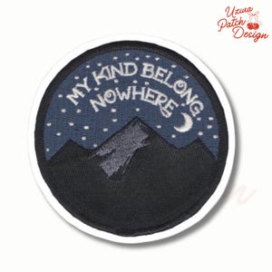 Mountain Night Sky Embroidered Patch – Wanderer Morale Badge (Iron On)